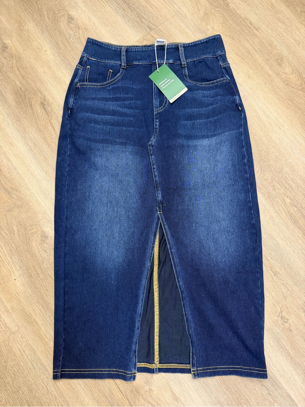 Halara Denim Midi Skirt Women’s Small Dark Wash Stretch Casual Y2K 0251